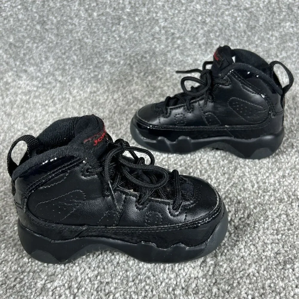 Nike Boys Air Jordan 9 401812-014 Black Basketball Shoes Sneakers Size 5C